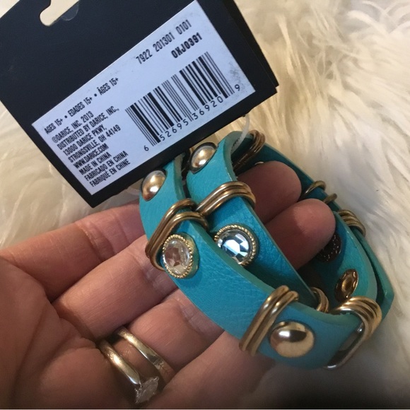 NWT Oxford Street Aqua & Clear Stone Wrap Bracelet. - Picture 8 of 10